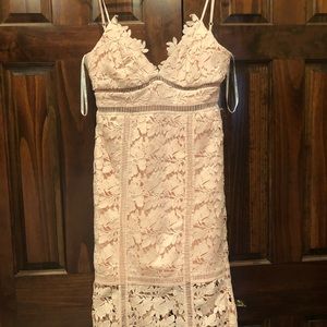 Pink lace midi dress. Only worn once